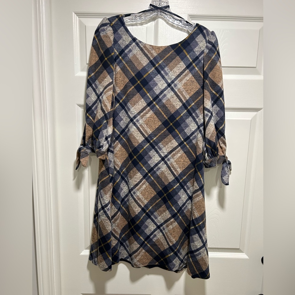 JH Plaid Fall Dress Sz L